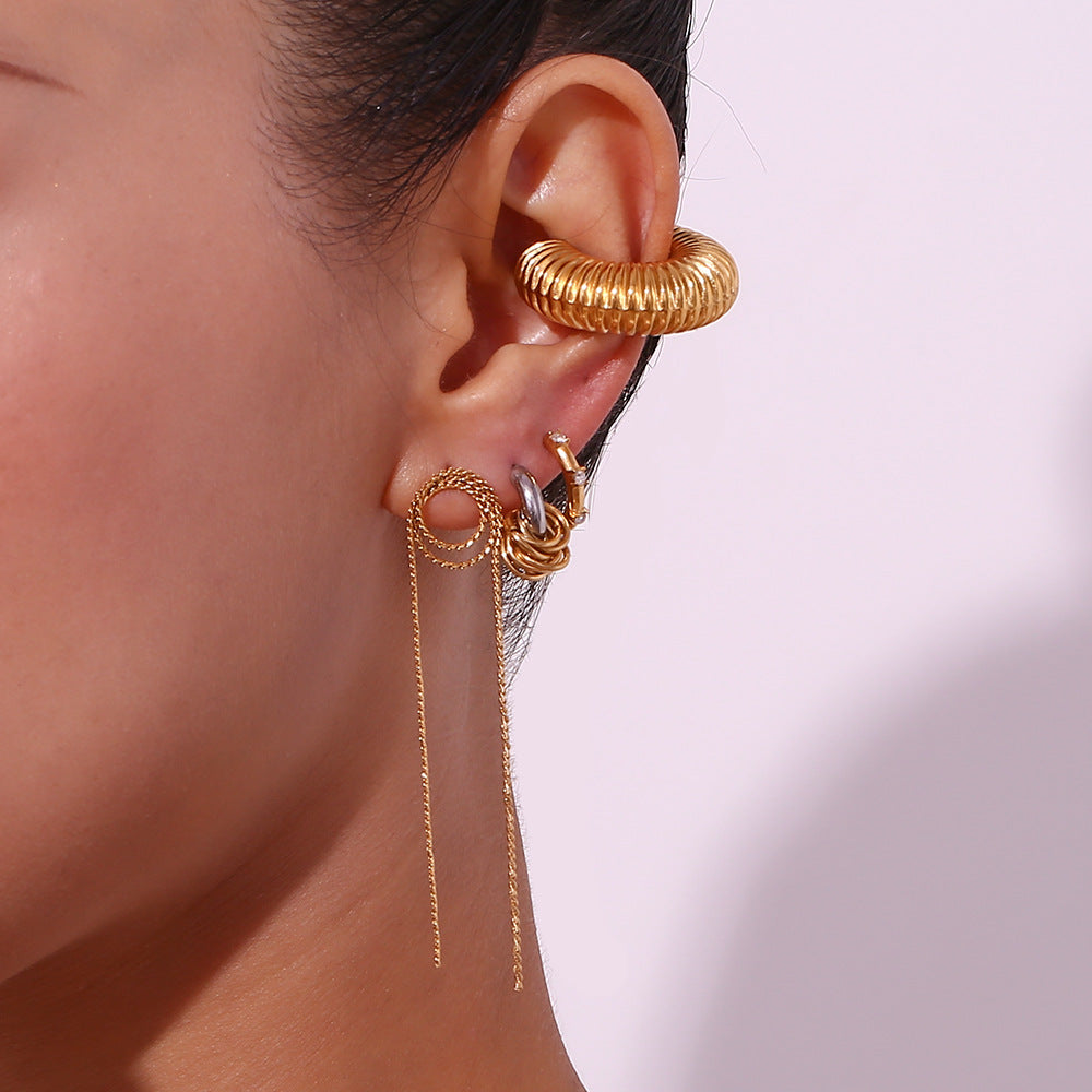 Wholesale Stainless Steel Mini Wrap C Shape Earrings
